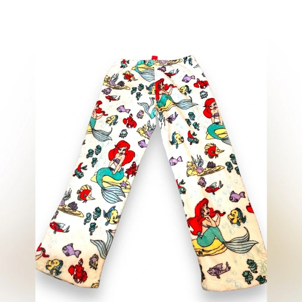 Disney Ariel Little Mermaid Fleece Pajama Pants Girls L 12-14 / Womens XS